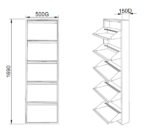 Jessan 5-Tier Metal Shoe Rack – Anthracite - Image 3