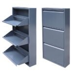 Jessan Ofis 3-Tier Metal Shoe Rack – Anthracite - Image 2