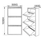 Jessan Ofis 3-Tier Metal Shoe Rack – Anthracite - Image 5