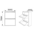 Jessan Ofis 2-Tier Metal Shoe Rack – Anthracite - Image 5