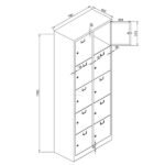 Jessan Office 10-Compartment Teacher & Student Locker – Colorful - Image 5