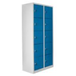 Jessan Office 10-Compartment Teacher & Student Locker – Gray & Blue - Image 2