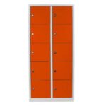 Jessan Ofis 10-Compartment Teacher & Student Locker – Gray-Orange