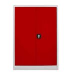 Jessan Ofis 130-Compartment Filing Cabinet – Gray & Red