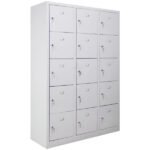 Jessan Office 15-Compartment Teacher & Student Locker – Gray