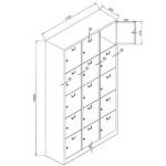 Jessan Office 15-Compartment Teacher & Student Locker – Gray - Image 3