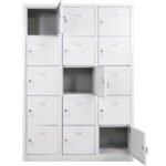 Jessan Office 15-Compartment Teacher & Student Locker – Gray - Image 6