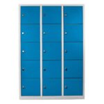 Jessan Ofis 15-Compartment Teacher & Student Locker – Gray-Blue