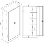Jessan Ofis 198-Compartment Filing Cabinet – Gray & Black - Image 3