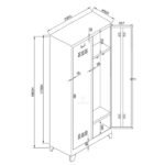 Jessan Ofis 2-Door Economy Locker – Gray-Red - Image 4