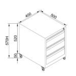 Jessan Ofis 3-Drawer Mobile Pedestal – Gray - Image 4