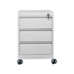 Jessan Ofis 3-Drawer Mobile Pedestal – Gray - Image 3