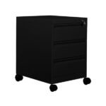 Jessan Ofis 3-Drawer Mobile Pedestal – Black - Image 2
