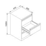 Jessan Ofis 3-Drawer Folder Cabinet – Black - Image 4