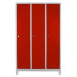 Jessan Ofis 3-Door Standard Locker – Gray-Red