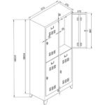 Jessan Ofis 4-Door Eko Locker – Gray - Image 4