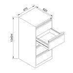 Jessan Ofis 4-Drawer Folder Cabinet – Black - Image 2