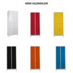Jessan Ofis 4-Door Standard Locker Cabinet Gray-Red - Image 4