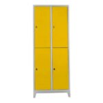 Jessan Ofis 4-Door Standard Locker Cabinet Gray-Yellow