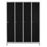 Jessan Ofis 4-Door Side-by-Side Locker Cabinet Gray-Black