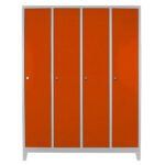 Jessan Ofis 4-Door Side-by-Side Locker Cabinet Gray-Orange