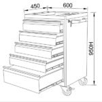 Jessan Ofis 5-Drawer Tool Cart - Image 3