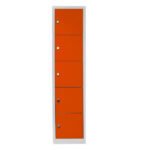 Jessan Ofis 5-Compartment Teacher & Student Locker – Gray-Orange