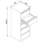 Jessan Ofis 5-Drawer Folder Cabinet – Gray - Image 5