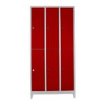 Jessan Ofis 6-Door Eco Locker Cabinet Gray-Red