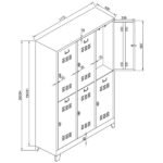 Jessan Ofis 6-Door Standard Locker Cabinet Gray - Image 5