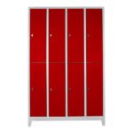 Jessan Ofis 8-Door Locker Cabinet Gray-Red