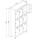 Jessan Office 9-Door Eco Locker - Gray - Image 4
