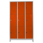 Jessan Ofis 9-Compartment Standard Locker Gray-Orange