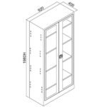 Jessan Ofis 198-Compartment Glass-Door Filing Cabinet – Gray & Blue - Image 3