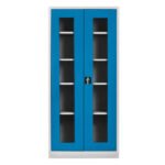 Jessan Ofis 198-Compartment Glass-Door Filing Cabinet – Gray & Blue
