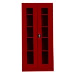 Jessan Ofis 198-Compartment Glass-Door Filing Cabinet – Red